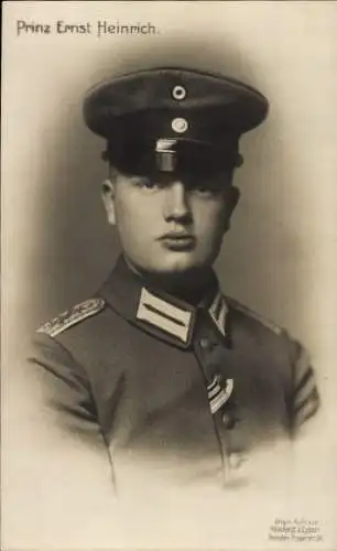 Ak Prinz Ernst Heinrich von Sachsen in Uniform