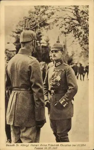 Ak Friedrich Christian von Sachsen, Fascani 1917, Besuch