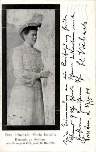 Ak Frau Prinzessin Johann Georg, Herzogin zu Sachsen