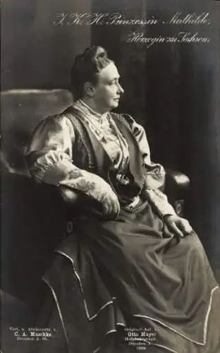 Ak Prinzessin Mathilde, Tochter von König Georg von Sachsen, Portrait