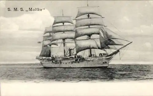 Ak Deutsches Kriegsschiff, SMS Moltke, gedeckte Korvette, Kaiserliche Marine