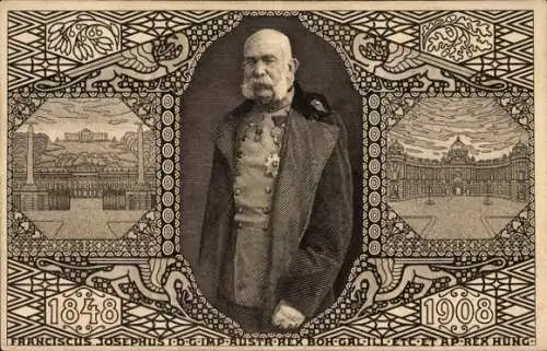 Ganzsachen Ak Kaiser Franz Joseph I., Portrait, Jubiläum 1908