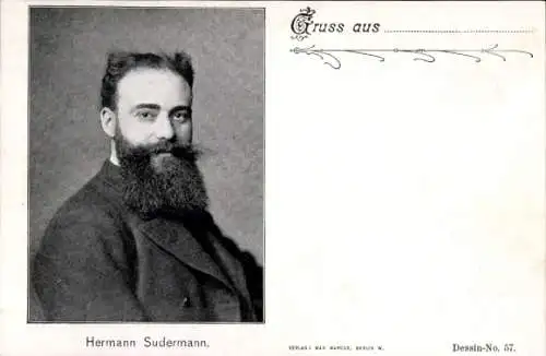 Ak Schriftsteller Hermann Sudermann, Portrait