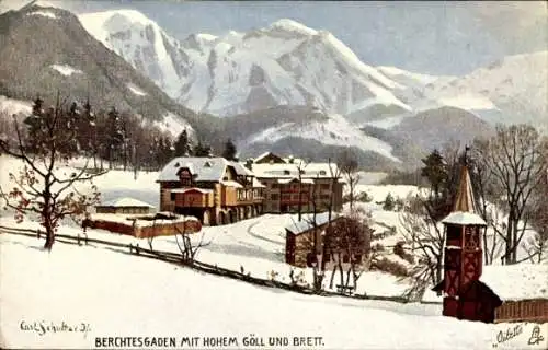 Künstler Ak Schulte, Carl, Berchtesgaden in Oberbayern, Ort, Hoher Göll, Brett