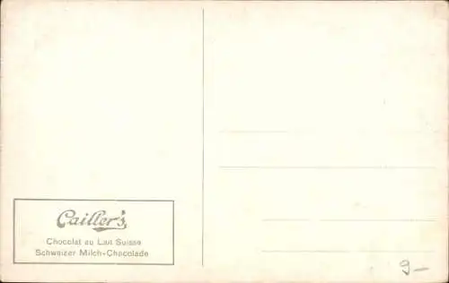 Ak Reklame, Chocolat Cailler, Rinder, Gebirge