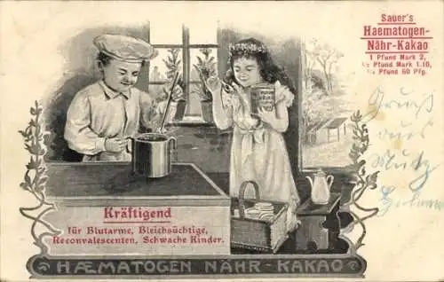 Ak Reklame, Sauer's Haematogen Nähr-Kakao