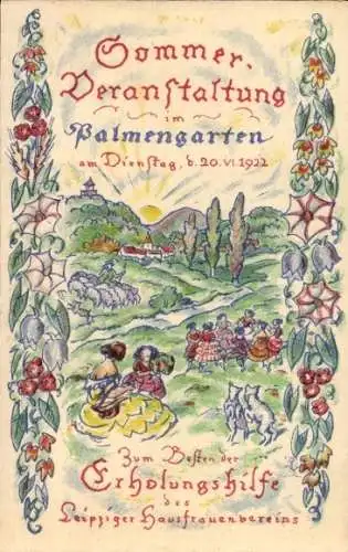 Ak Leipzig in Sachsen, Sommerveranstaltung im Palmengarten 1922, Hausfrauenverein