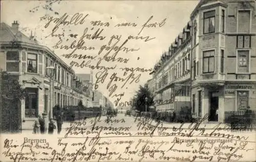 Ak Hansestadt Bremen, Braunschweigerstraße, Kolonialwarengeschäft