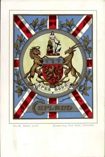 Wappen Litho Südafrika, Capland, Spes Bona, Kapkolonie