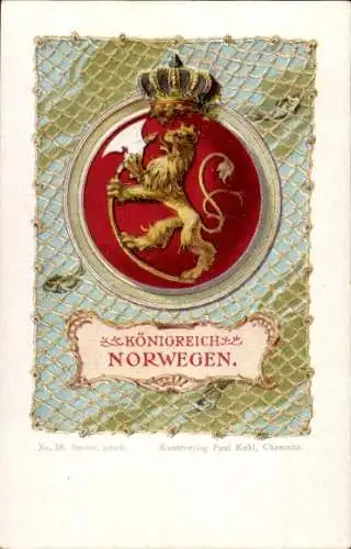 Wappen Litho Königreich Norwegen, Fischernetz