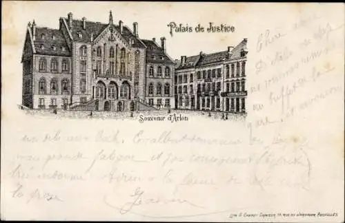 Litho Arlon Aarlen Wallonien Luxemburg, Gerichtsgebäude