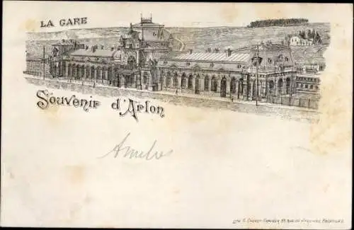 Litho Arlon Aarlen Wallonien Luxemburg, La Gare