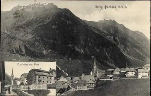 Ak Paznaun Ischgl Tirol Österreich, Gesamtansicht, Gasthaus zur Post
