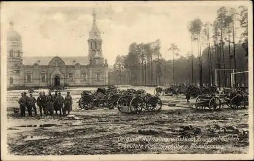 Ak Östlicher Kriegsschauplatz, Erbeutete russische Geschütze