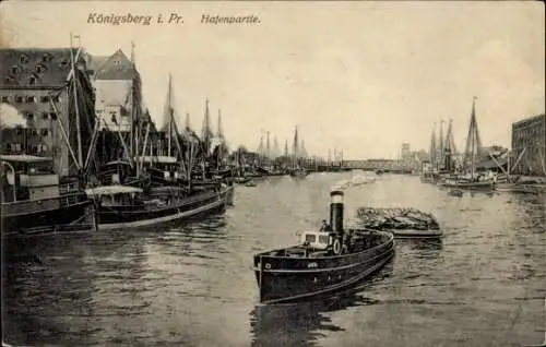 Ak Kaliningrad Königsberg Ostpreußen, Hafen, Dampfer