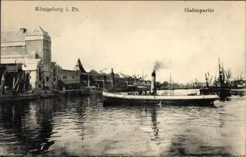 Ak Kaliningrad Königsberg Ostpreußen, Hafen, Dampfer