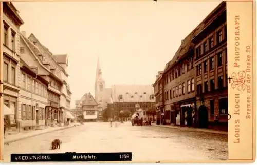 Kabinett Foto Quedlinburg im Harz, Marktplatz