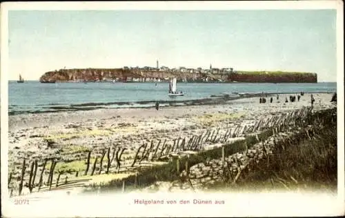 Ak Nordseeinsel Helgoland, Gesamtansicht von der Düne aus