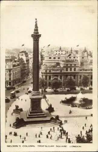 Ak London City England, Trafalgar Square, Nelson Monument