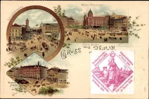 Litho Berlin Mitte, Alexanderplatz, Grand Hotel, Königsstraße, Polizei-Präsidium