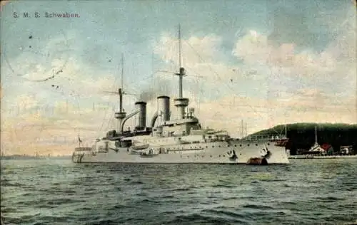 Ak Deutsches Kriegsschiff, SMS Schwaben, Kaiserliche Marine