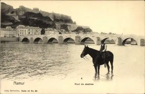 Ak Namur Wallonien, Pont de Jambes, Reiter