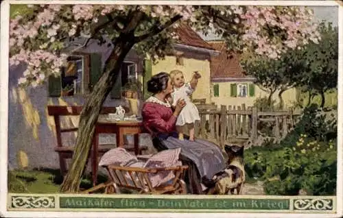 Lied Künstler Ak Hey, Paul, Volksliederkarte Nr. 38, Maikäfer flieg