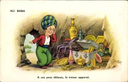 Künstler Ak Patt, Jim, Ali Baba in der Schatzhöhle
