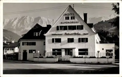 Ak Garmisch Partenkirchen in Oberbayern, Hotel Alpengruß