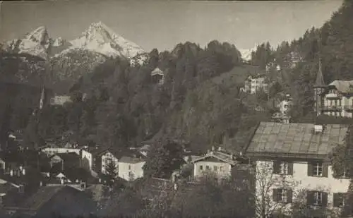 Foto Ak Garmisch Partenkirchen in Oberbayern, Teilansicht, Watzmann