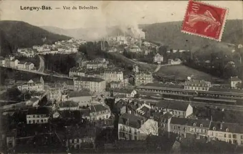 Ak Longwy Bas Meurthe et Moselle, Vue du Belvedere