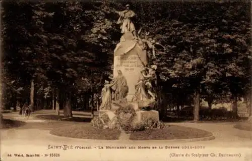 Ak Saint Dié des Vosges, Denkmal für die Gefallenen des Krieges 1914-1918