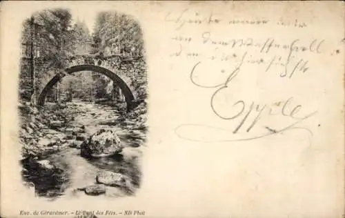 Ak Gérardmer Lothringen Vosges, Pont des Fees