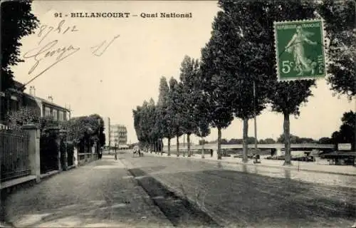 Ak Billancourt Hauts de Seine, Quai National