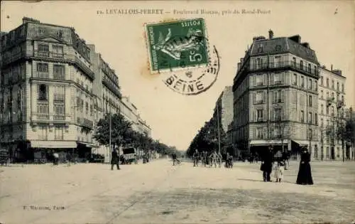 Ak Levallois Perret Hauts de Seine, Boulevard Bineau, Rond Point