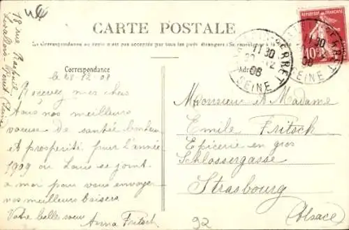 Passepartout Ak Levallois Perret Hauts de Seine, Place, vue du rue, Rosen, Stiefmütterchen