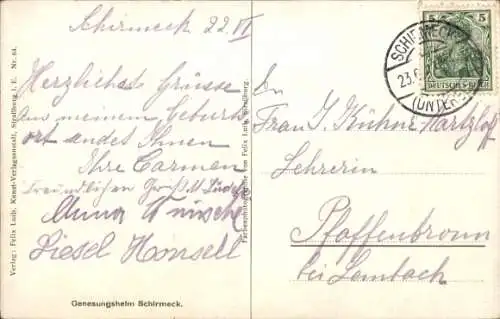 Ak Schirmeck Elsass Bas Rhin, Genesungsheim