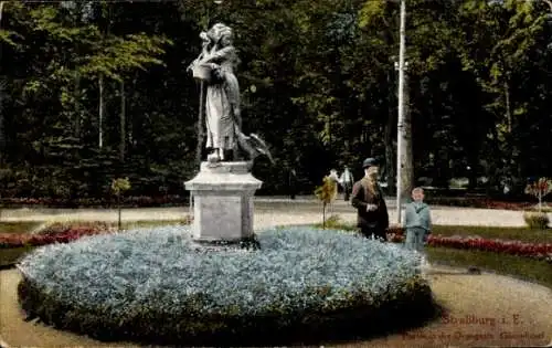 Ak Strasbourg Straßburg Elsass Bas Rhin, Orangerie, Gänseliesel