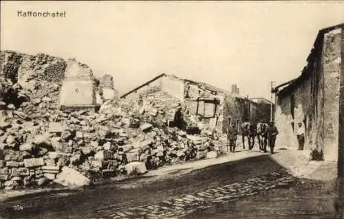 Ak Vigneulles lès Hattonchâtel Lothringen Meuse, zerstörte Gebäude