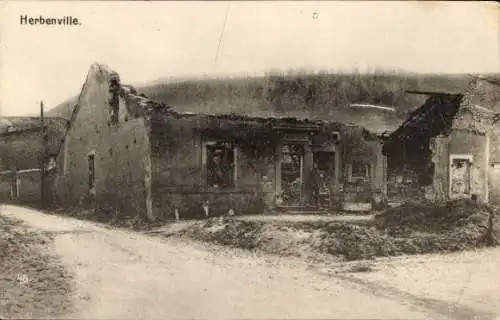 Ak Herbenville Yvelines, Ansicht eines zerstörten Hauses