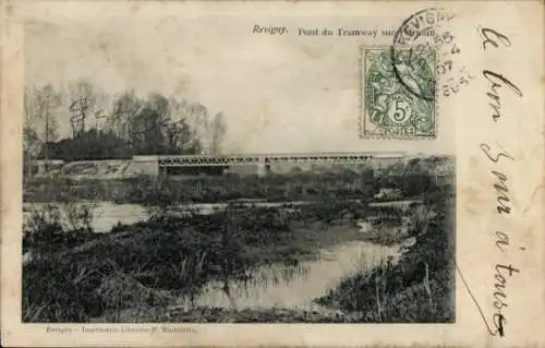 Ak Revigny Meuse, Pont du Tramway sur l'Ornain