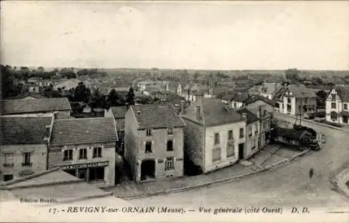 Ak Revigny sur Ornain Meuse, Gesamtansicht, Westseite