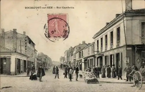 Ak Rochefort sur Mer Charente Maritime, Rue Gambetta