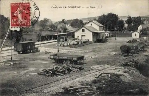 Ak La Courtine Creuse, Bahnhof