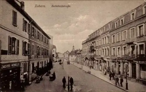 Ak Saverne Zabern Elsass Bas Rhin, Bahnhofstraße
