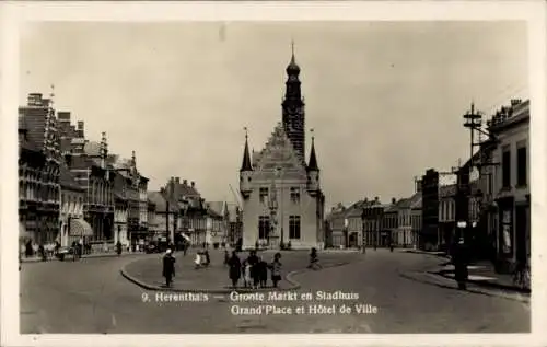 Ak Herentals Flandern Antwerpen Belgien, Grand Place, Hotel de Ville