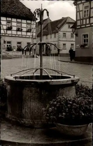 Ak Gersfeld in der Rhön Hessen, Marktbrunnen