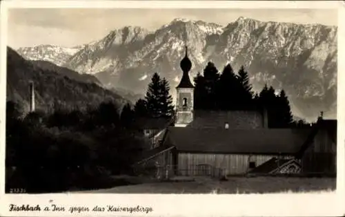 Ak Fischbach Flintsbach am Inn Oberbayern, Kirche, Kaisergebirge