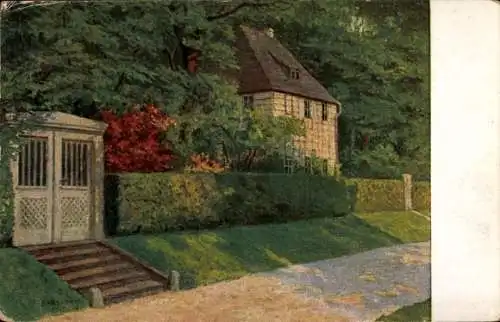 Künstler Ak v. Rozynski, K., Weimar in Thüringen, Goethes Gartenhaus