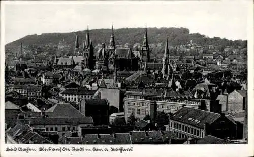 Ak Aachen in Nordrhein Westfalen, Teilansicht, Dom, Rathaus